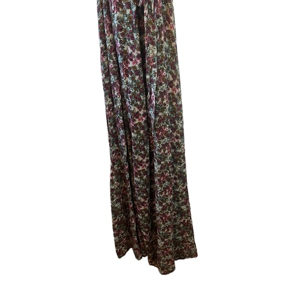 Floral Print Short Sleeve Wrap Lightweight Deep V Long Maxi Dress S - Picture 3 of 10